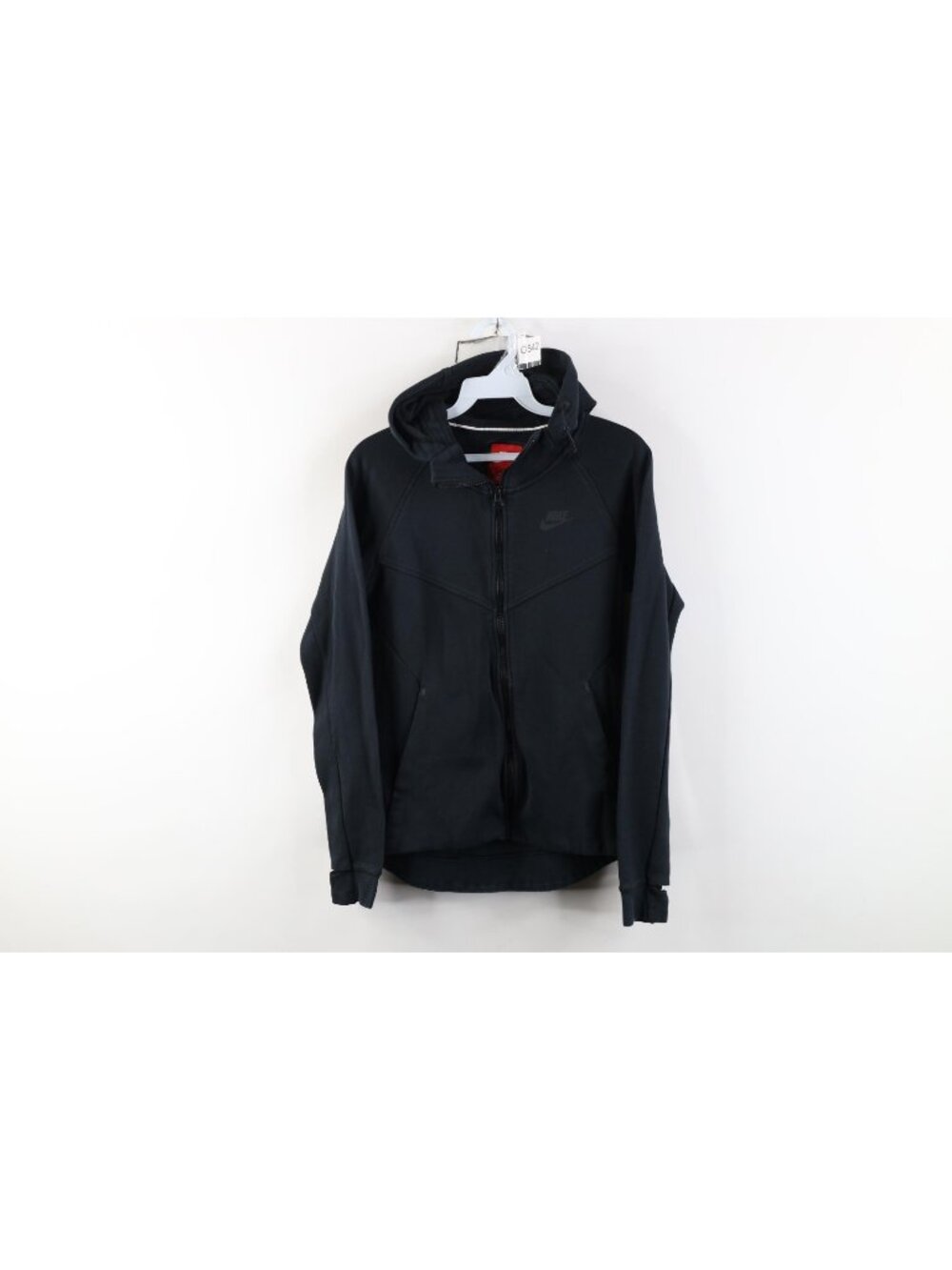 Nike Tech Fleece Womens Small Faded Spell Out Full Zip Hoodie Sweatshirt Black